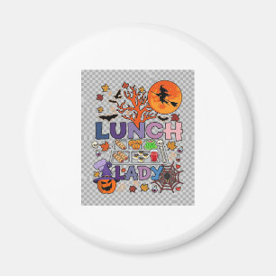 Lunch Lady Halloween Hexe Mond Kürbis_1 Magnet