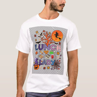 Lunch Lady Halloween Hexe Mond Kürbis_1 T-Shirt