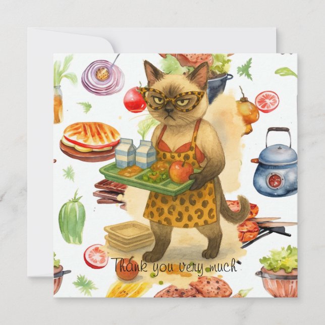 Lunch Lady is serving food  Dankeskarte (Vorderseite)