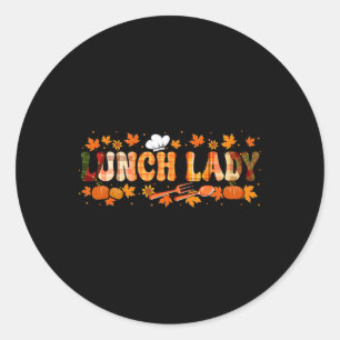 Lunch Lady Job Erntedankfest Herbstlaub Kürbisse F Runder Aufkleber