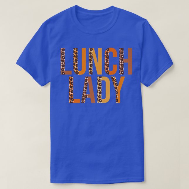 Lunch Lady Leopard Squad Niedlich Herbst Thanksgi T-Shirt (Design vorne)