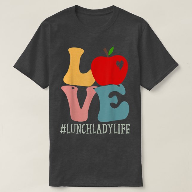 Lunch Lady Liebe Apple Groovy Retro Niedlich zurüc T-Shirt (Design vorne)