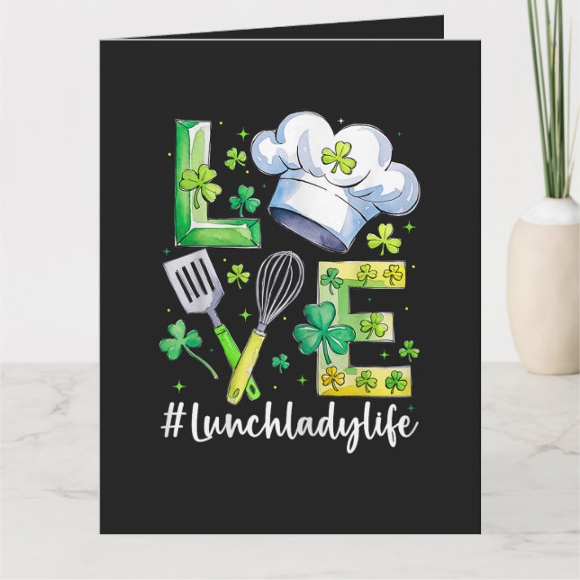 Lunch Lady Life Frohen St. Patrick-Tag Dankeskarte (Vorderseite)