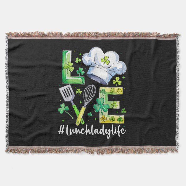 Lunch Lady Life Frohen St. Patrick's Day Decke (Vorderseite)