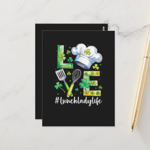 Lunch Lady Life Frohen St. Patrick's Day Postkarte