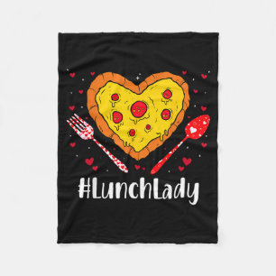 Lunch Lady Pizza Liebhaber Lustiges Paar Glücklich Fleecedecke