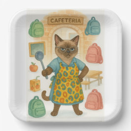 Lunch Lady Retirement for Cat Lovers Cafeteria Pappteller