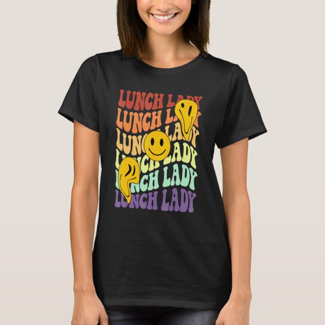 lunch lady retro smile face back to school Cafeter T-Shirt (Vorderseite)