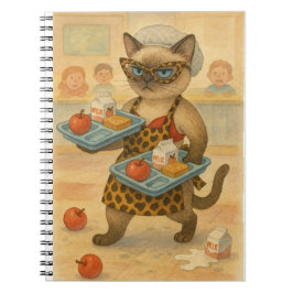 Lunch Lady serving food in school Notizblock