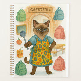 Lunch Lady serving food in school Planer