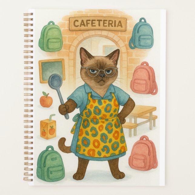 Lunch Lady serving food in school  Planer (Vorderseite)