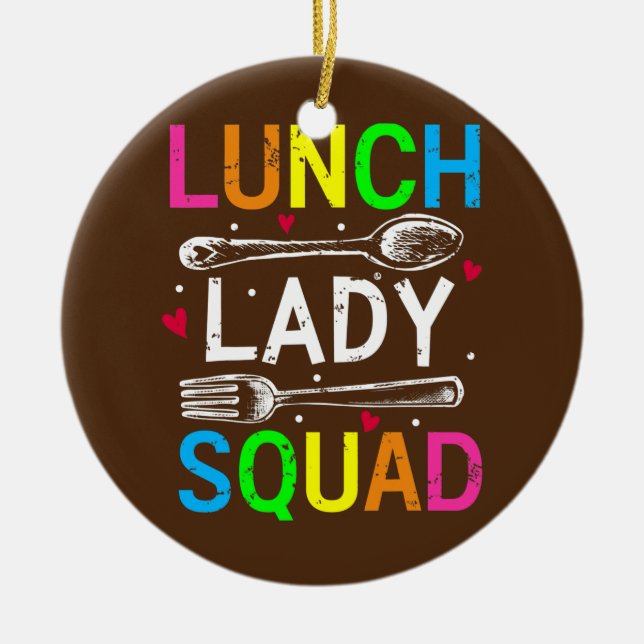 Lunch Lady Squad Design Cafeteria Crew Lunch Lady Keramik Ornament (Vorne)