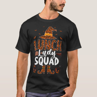 Lunch Lady Squad Leopard Hexenhut Halloween Lun T-Shirt