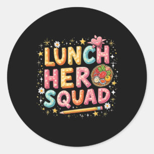 Lunch Lady Squad Lunch Hero Squad Vorbereiteter Zu Runder Aufkleber