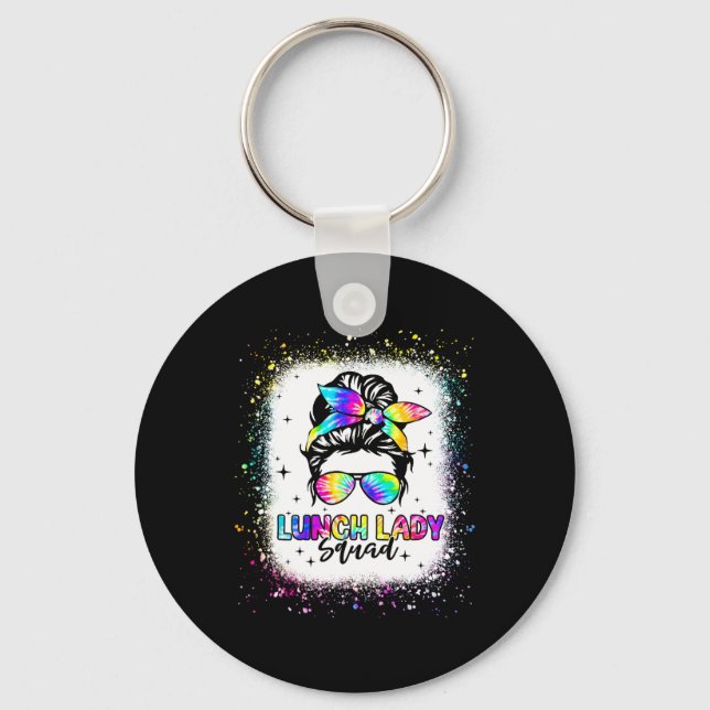 Lunch Lady Squad Messy Bun Girl First Day Ck To Sc Schlüsselanhänger (Vorderseite)