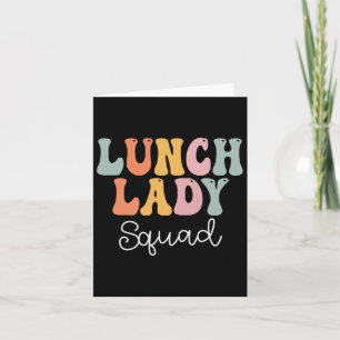 Lunch Lady Squad Retro Groovy Vintage Erster Schul Karte