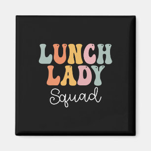 Lunch Lady Squad Retro Groovy Vintage Erster Schul Magnet