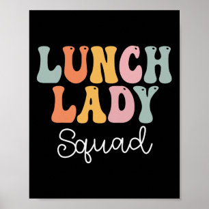 Lunch Lady Squad Retro Groovy Vintage Erster Schul Poster