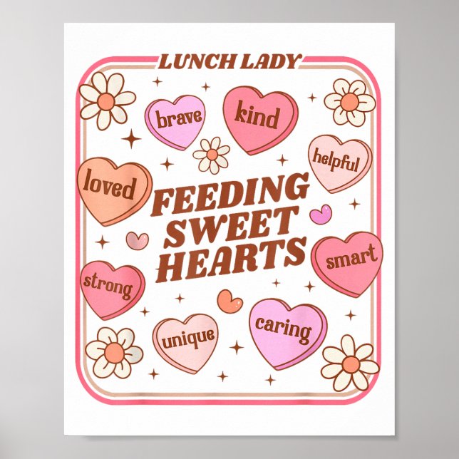 Lunch Lady Valentinstag Retro Süße Cafeteria Swe Poster (Vorne)