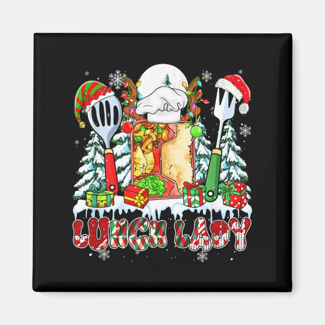 Lunch Lady Xmas Colorful Cosplay Santa Reindeer El Magnet (Vorne)