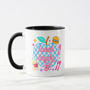 Lunch-Lady Zurück zur Schule Kariert Erster Tag Tasse