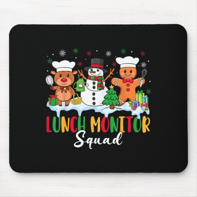Lunch Monitor Squad Reindeer Snowman Gingerbread C Mousepad (Vorne)
