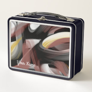 Lunchbox-Accessoire Mode abstrakt im Trend Puder Metall Brotdose