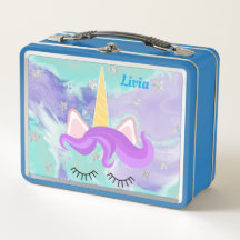 Lunchbox aus Personalisiertem Metall im Einhornges