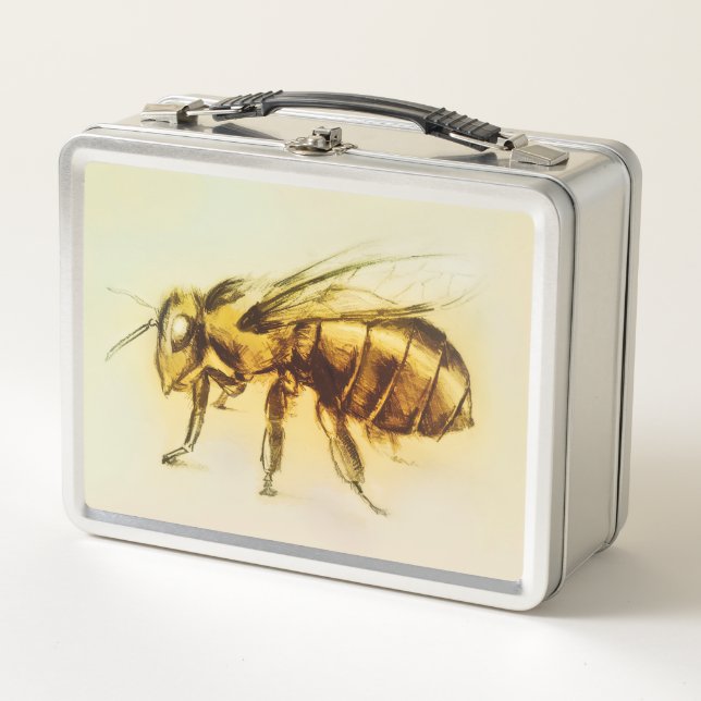 Lunchbox aus Vintager Kunst - Biene (Vorderseite)