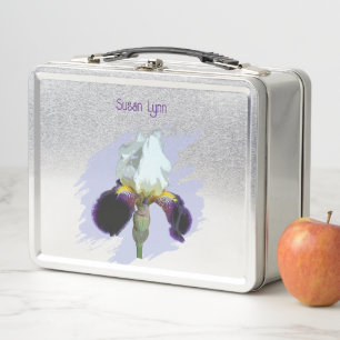 Lunchbox mit violetter und weißer Schwertlilie