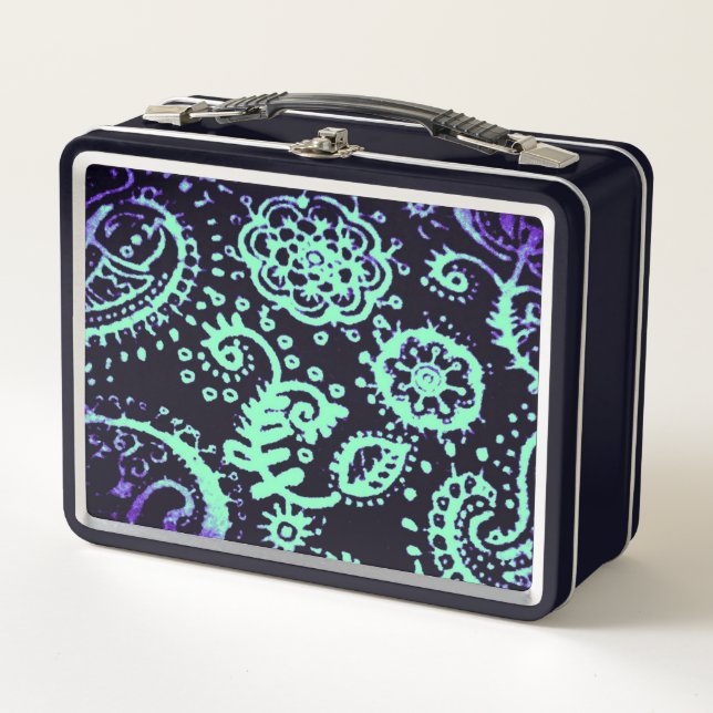Lunchbox Seegrün und violettes Farbverlauf-Design (Vorderseite)