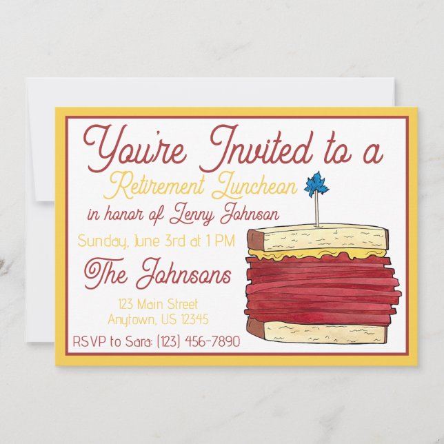 Luncheon Lunch Pastrami Sandwich Deli Einladung (Vorderseite)