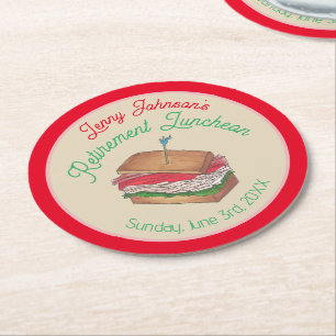 Luncheon Lunch Türkei Club Sandwich Runder Pappuntersetzer