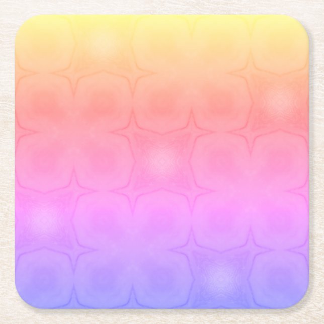 Luncheon Paper Napkins in pink purple yellow Rechteckiger Pappuntersetzer (Vorderseite)