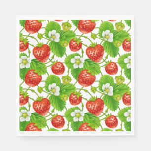 Luncheon Paper Napkins-Strawberries Serviette