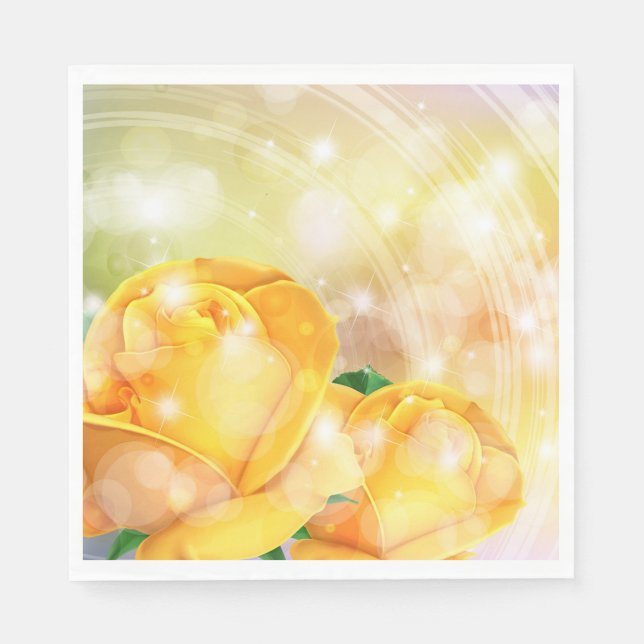 Luncheon Paper Napkins Yellow Roses Napkins Serviette (Vorderseite)