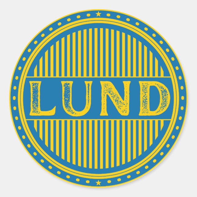 Lund City Pride Emblem – Swedish Identity Runder Aufkleber (Vorderseite)