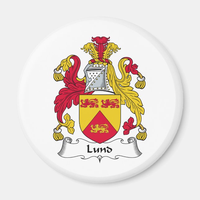 Lund Familienwappen Magnet (Vorne)