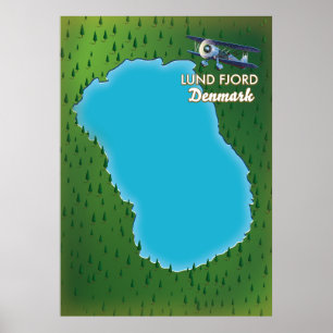 Lund Fjord Dänemark Karte Poster