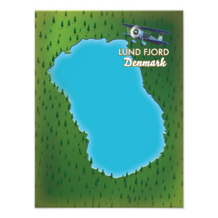 Lund Fjord Denmark Karte Fotodruck