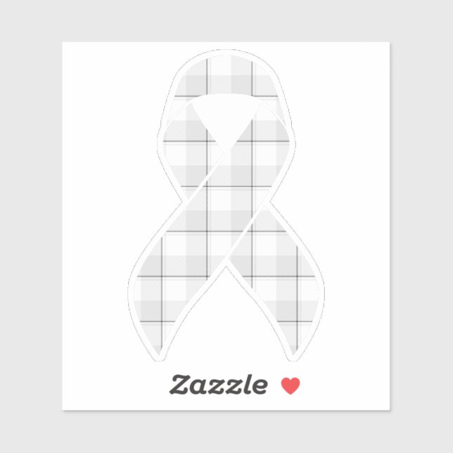 Lung Cancer Awareness Plaid Ribbon Gray Aufkleber (Blatt)