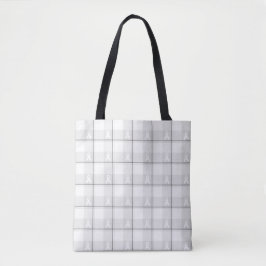 Lung Cancer Awareness Plaid Tote, White Ribbon