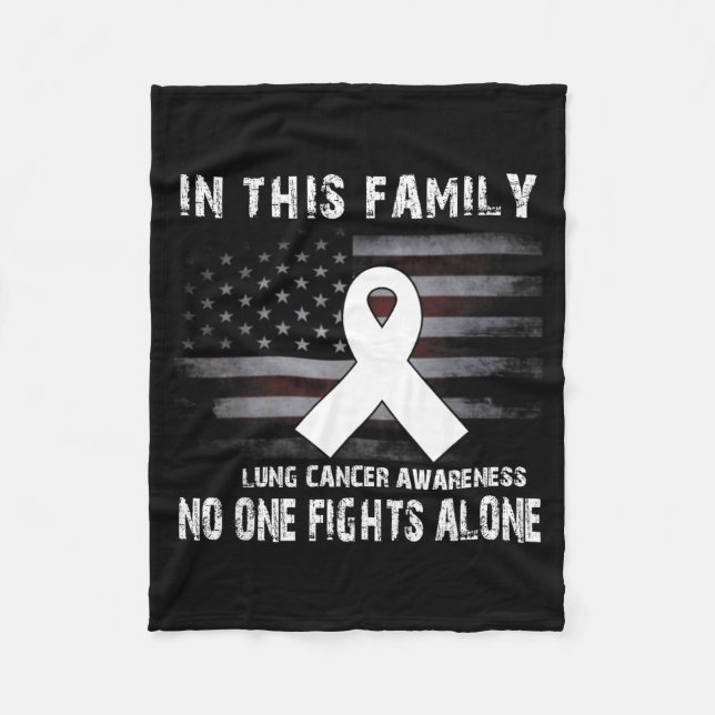Lung Cancer Awareness Survivor Design Fleecedecke (Vorderseite)