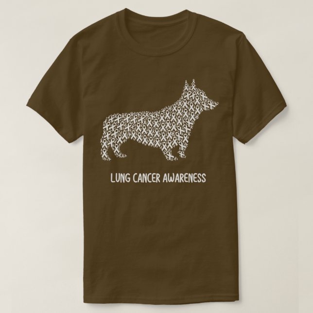 Lung Cancer Awareness White Ribbon Survivor- Dog W T-Shirt (Design vorne)