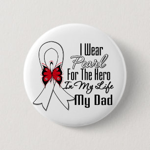 Lung Cancer Ribbon Hero Mein Vater Button
