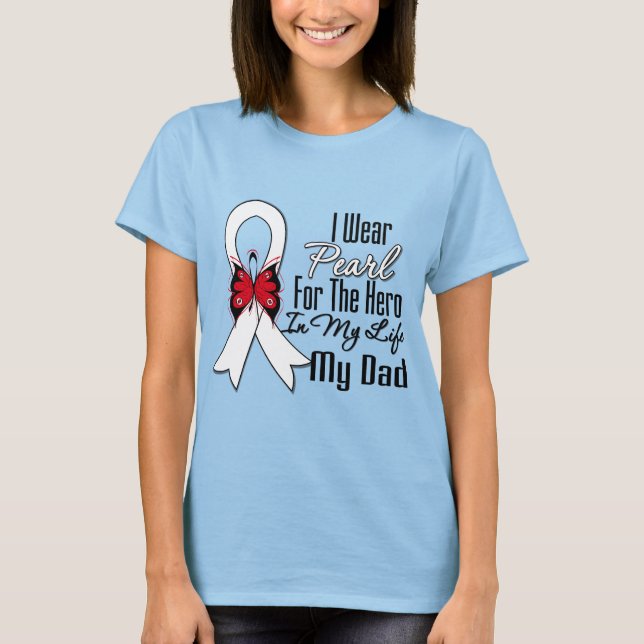 Lung Cancer Ribbon Hero Mein Vater T-Shirt (Vorderseite)
