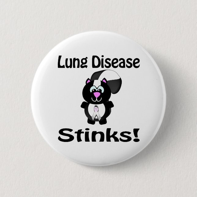 Lung Disease stinks Skunk Awareness Design Button (Vorderseite)