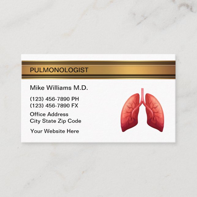 Lung Doctor Medical Business Cards Visitenkarte (Vorderseite)