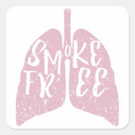 Lung Health Smoke Free Quadratischer Aufkleber