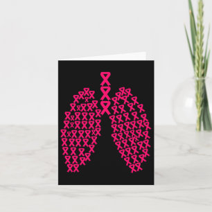 Lung Pink Ribbon Herz Kampf Krebs Brustkrebs Karte